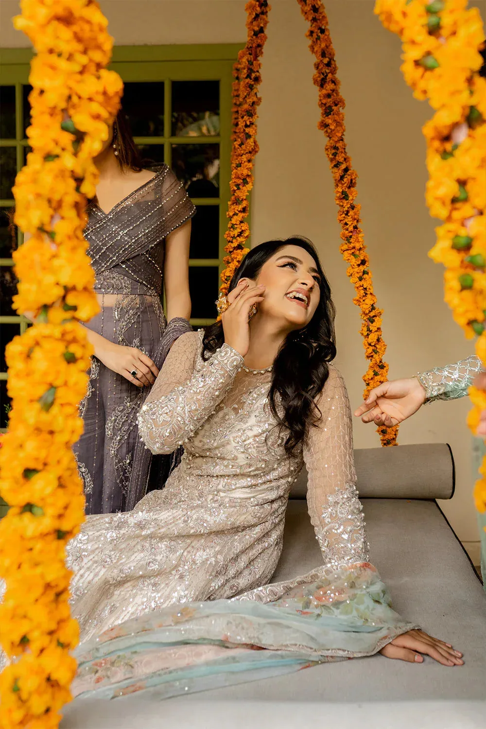 Saira Rizwan Serafina Festive Formals Peach Raw Silk – view 7 – Poshaq