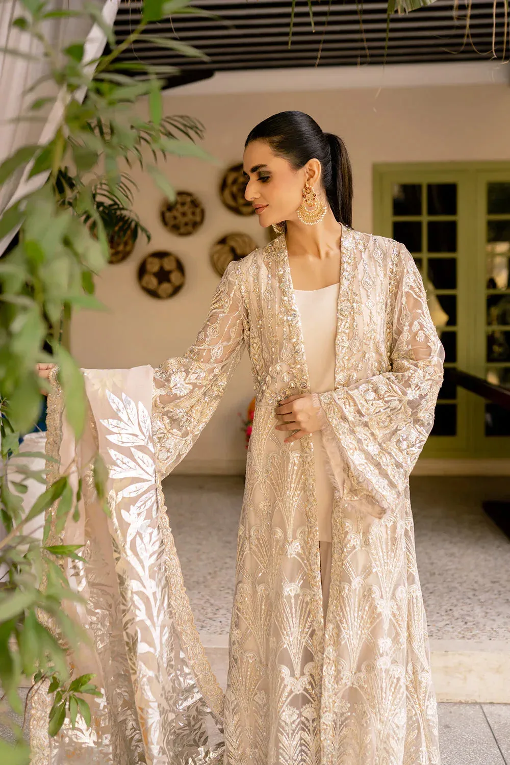 Saira Rizwan Serafina Festive Formals Peach Raw Silk – view 8 – Poshaq