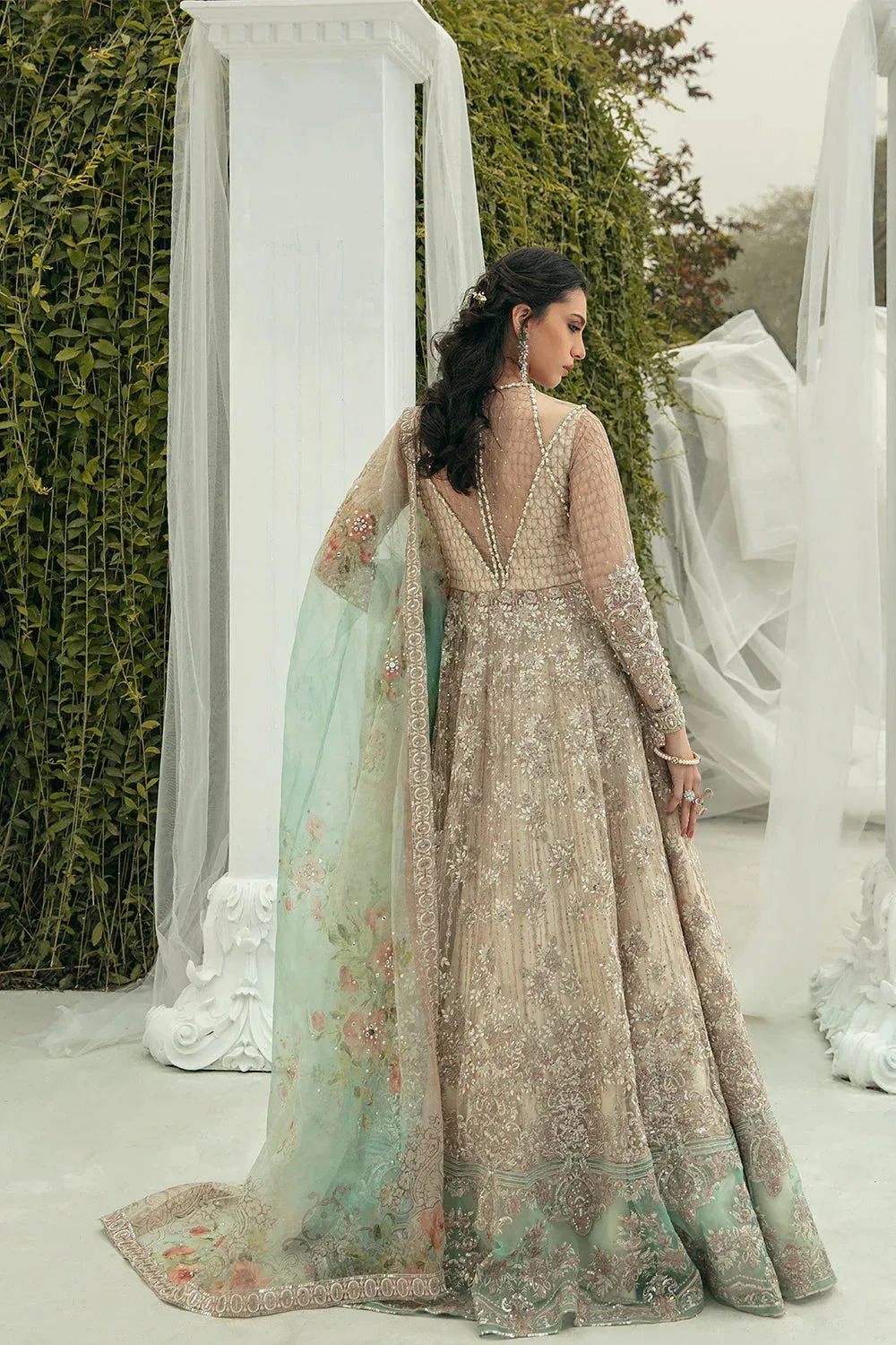 Saira Rizwan Serafina Festive Formals Ivory Organza – view 2 – Poshaq