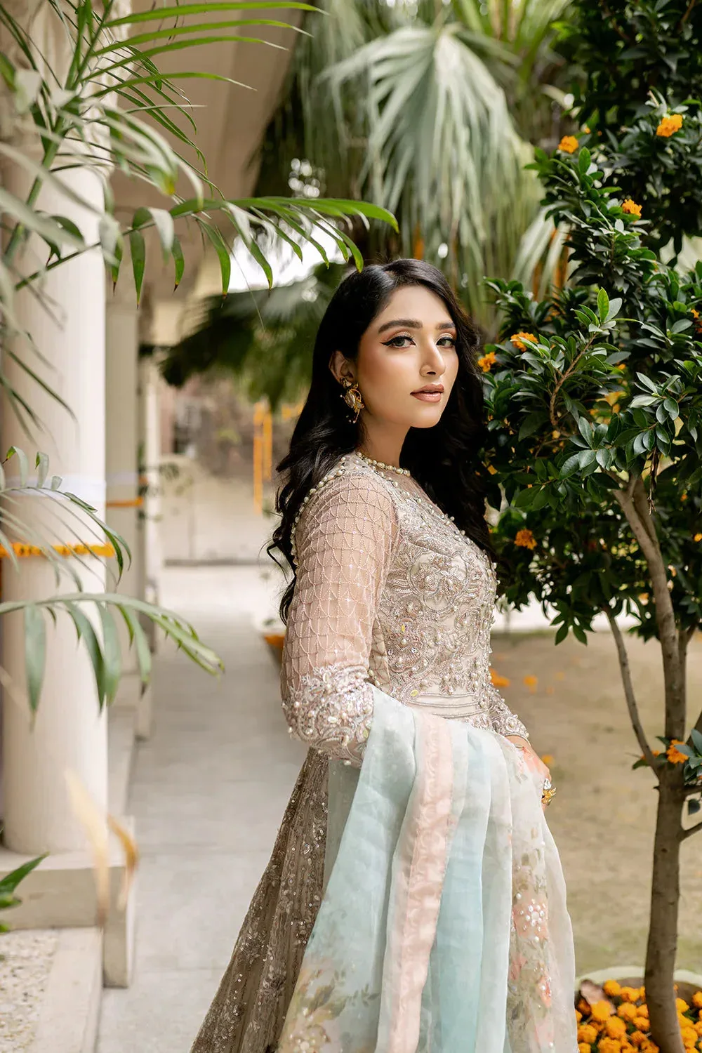 Saira Rizwan Serafina Festive Formals Ivory Organza – view 7 – Poshaq