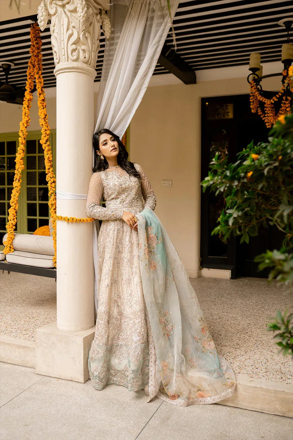 Saira Rizwan Serafina Festive Formals Ivory Organza – view 8 – Poshaq