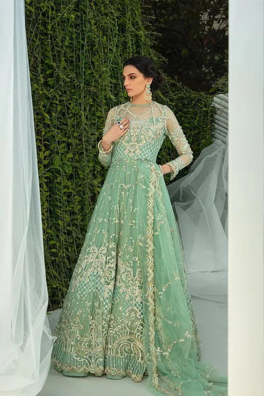 Saira Rizwan Serafina Festive Formals Silver Silk – view 1 – Poshaq