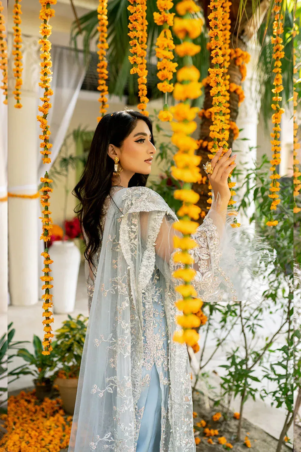 Saira Rizwan Serafina Festive Formals Blue Raw Silk – view 7 – Poshaq