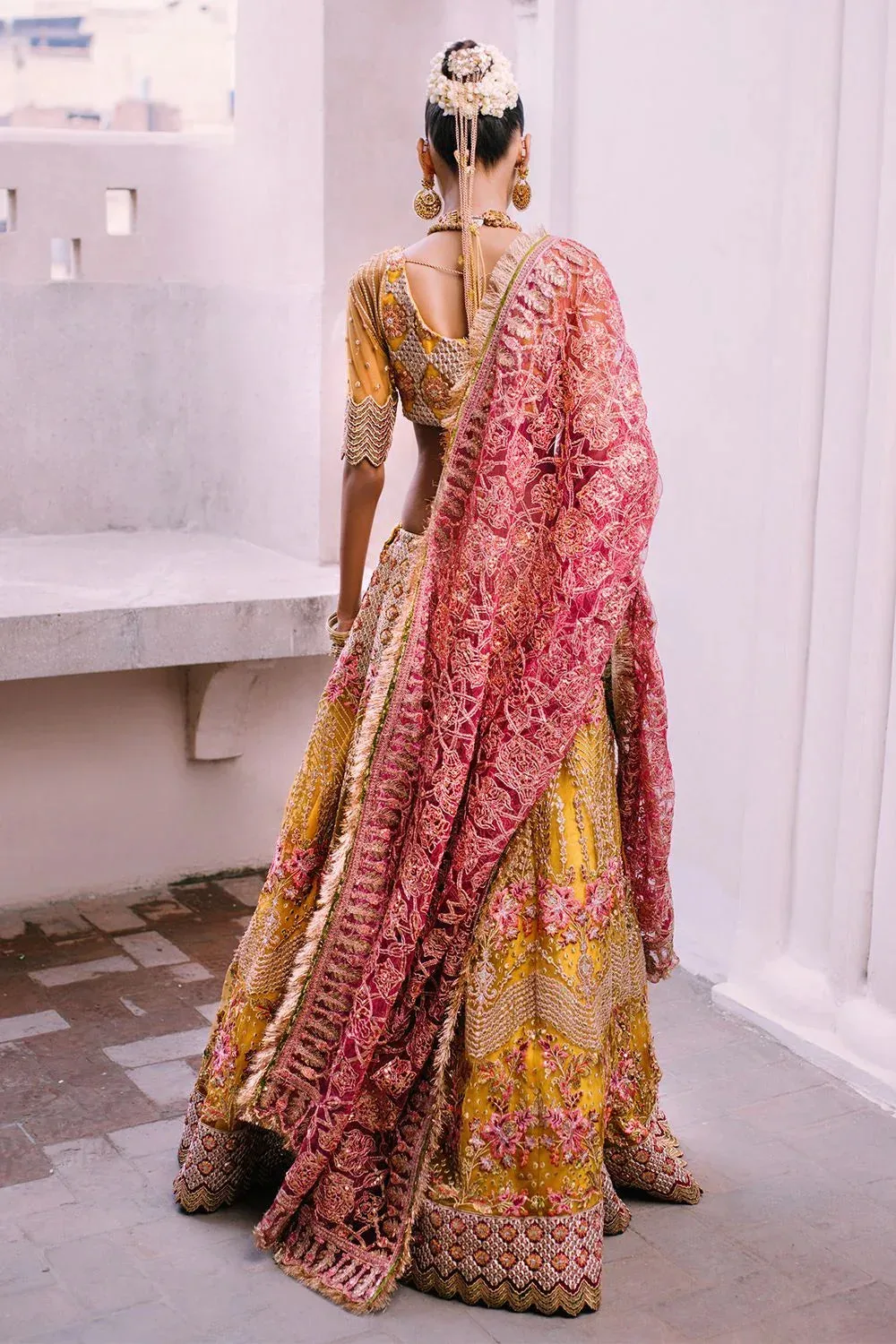 Saira Rizwan Serafina Festive Formals Mustard Raw Silk – view 2 – Poshaq