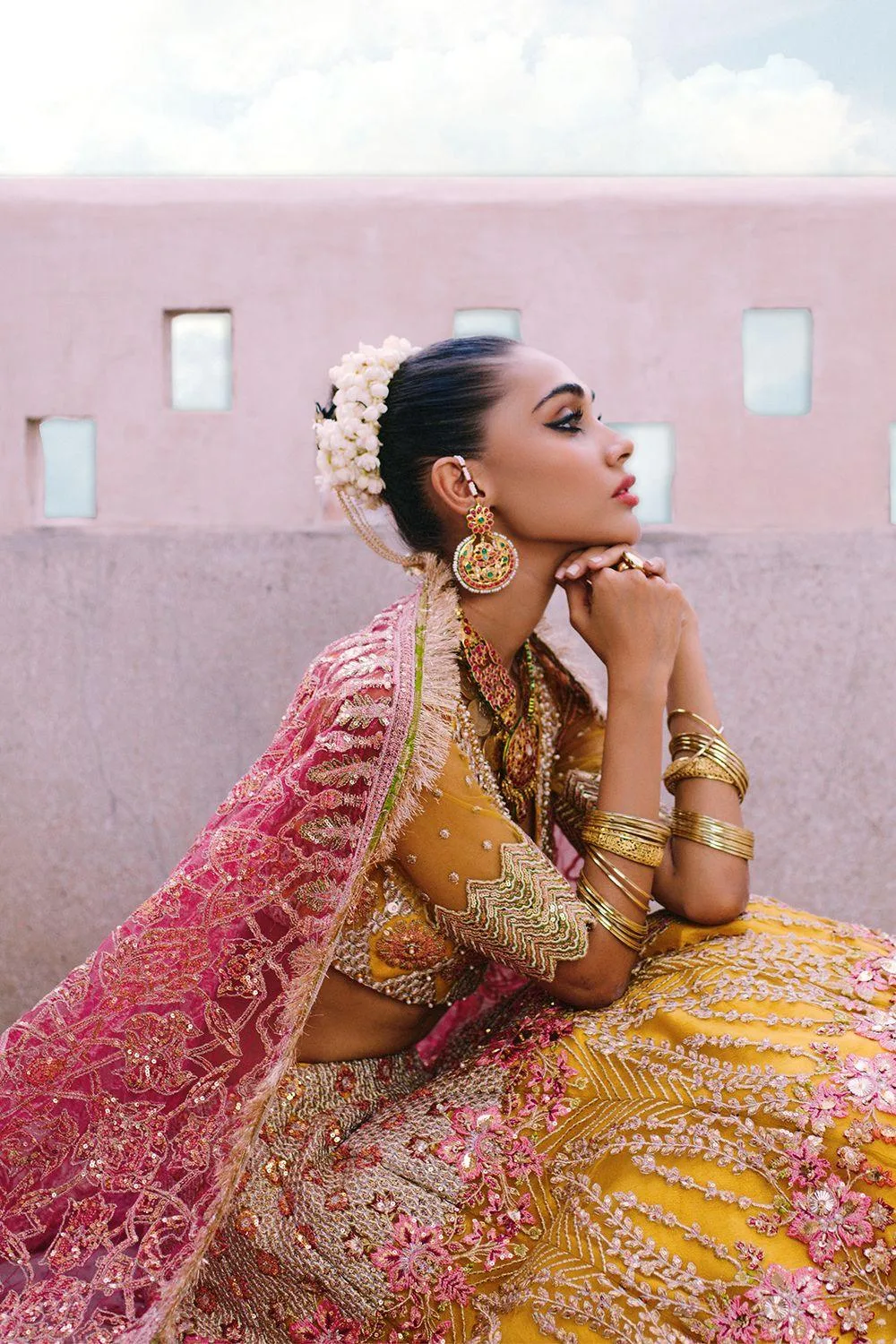 Saira Rizwan Serafina Festive Formals Mustard Raw Silk – view 6 – Poshaq