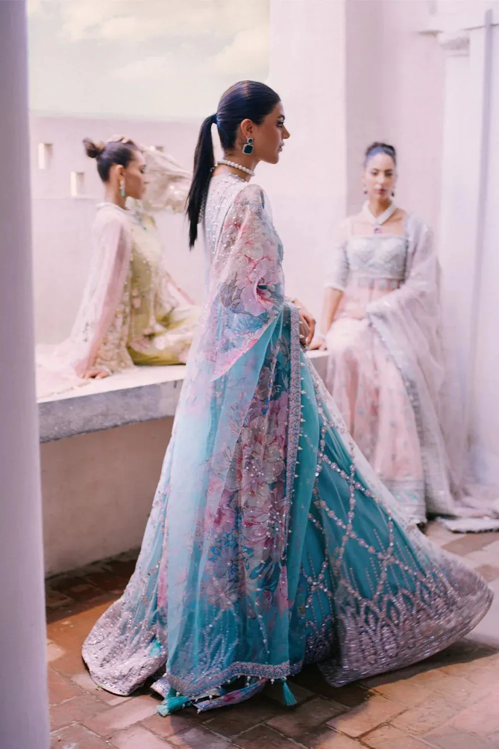 Saira Rizwan Serafina Festive Formals Blue Raw Silk – view 2 – Poshaq