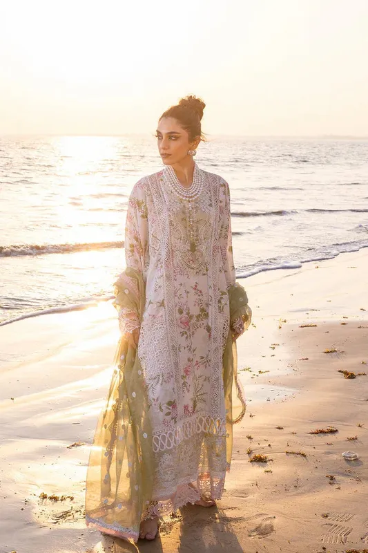 Saira Rizwan Luxury Lawn 24 Ivory Cambric – view 1 – Poshaq