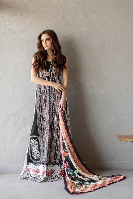 Saira Rizwan Luxury Lawn 24 Black Cambric – view 1 – Poshaq