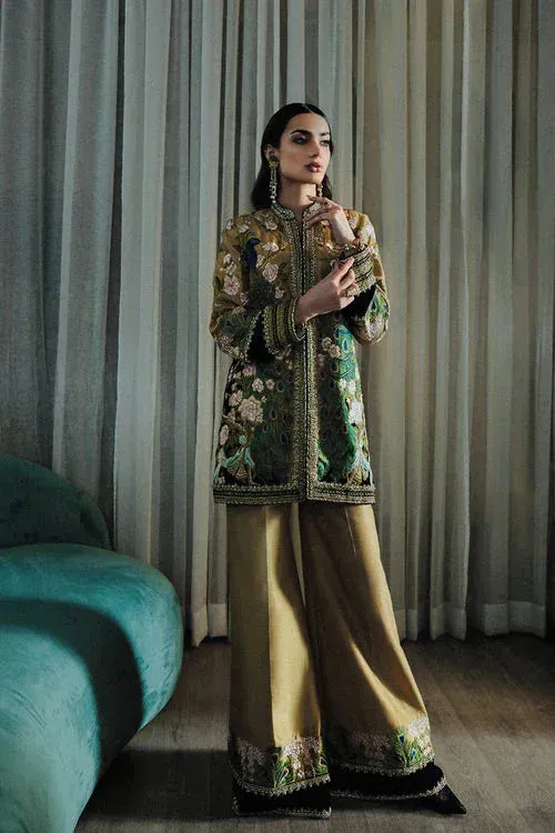 Saira Rizwan Riona Luxury Formals Gold Raw Silk – view 1 – Poshaq