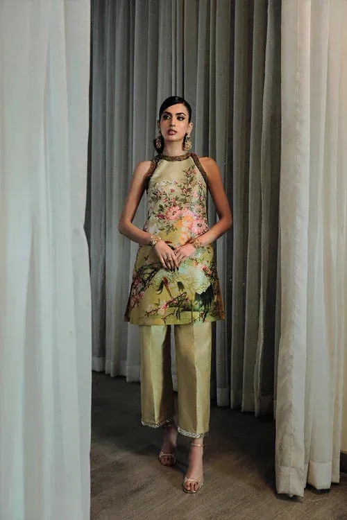 Saira Rizwan Riona Luxury Formals Beige Raw Silk – view 1 – Poshaq
