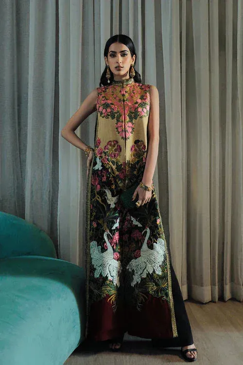 Saira Rizwan Riona Luxury Formals Black Raw Silk – view 1 – Poshaq