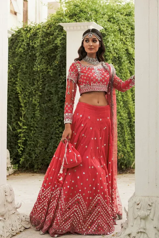Saira Rizwan Mehr o mah Wedding Formals Pink Silk – view 1 – Poshaq