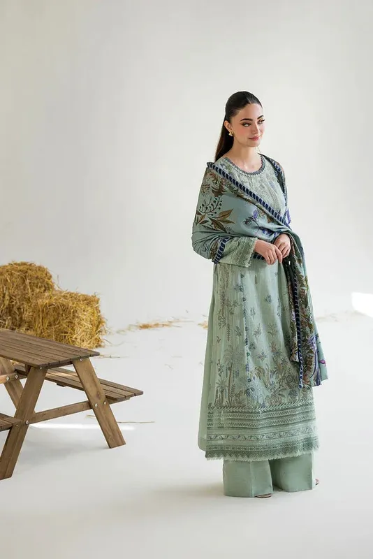 Sobia Nazir Winter 25 hit gray Jacquard – view 1 – Poshaq