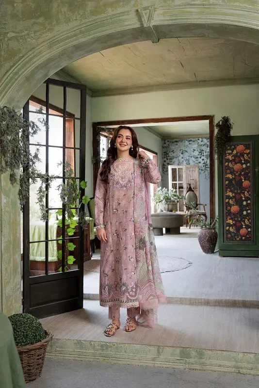 Sobia Nazir Vital Lawn 25 Blush Pink Chiffon – view 1 – Poshaq