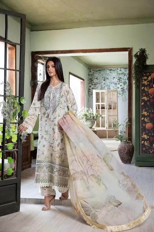 Sobia Nazir Vital Lawn 25 Off White Chiffon – view 1 – Poshaq