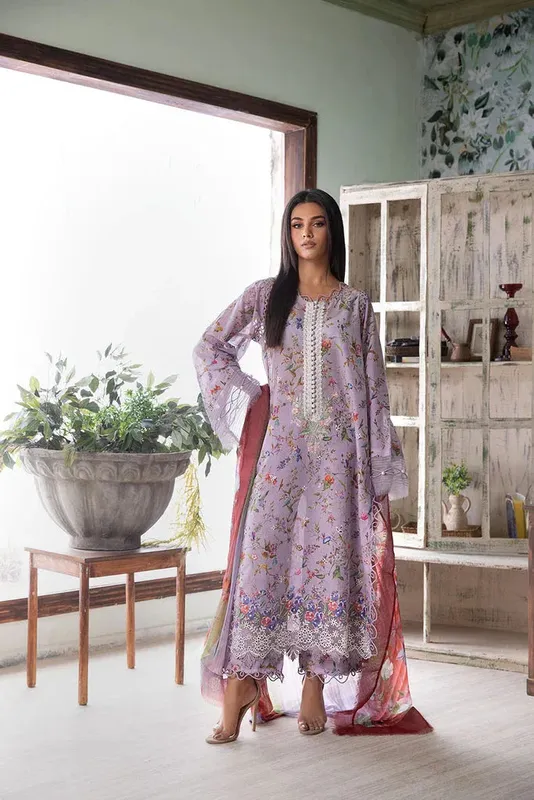 Sobia Nazir Vital Lawn 25 Lilac Chiffon – view 1 – Poshaq