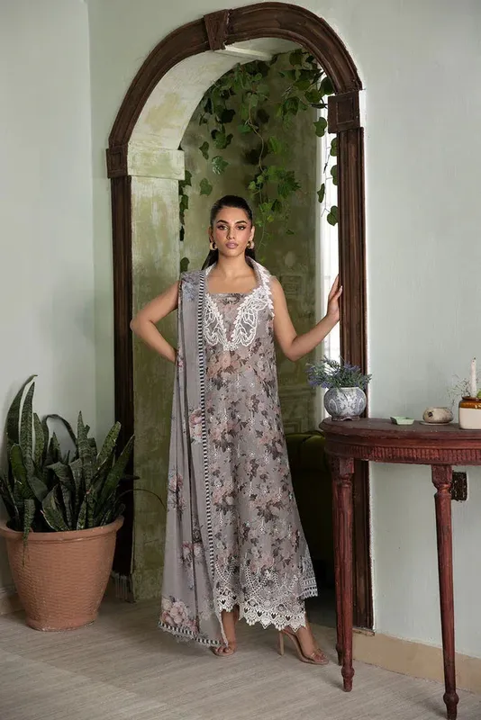 Sobia Nazir Vital Lawn 25 Grey Chiffon – view 1 – Poshaq