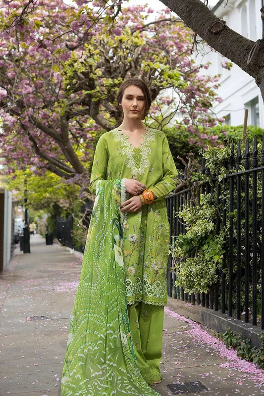 Sobia Nazir Basics 25 Forest Green Chiffon – view 1 – Poshaq