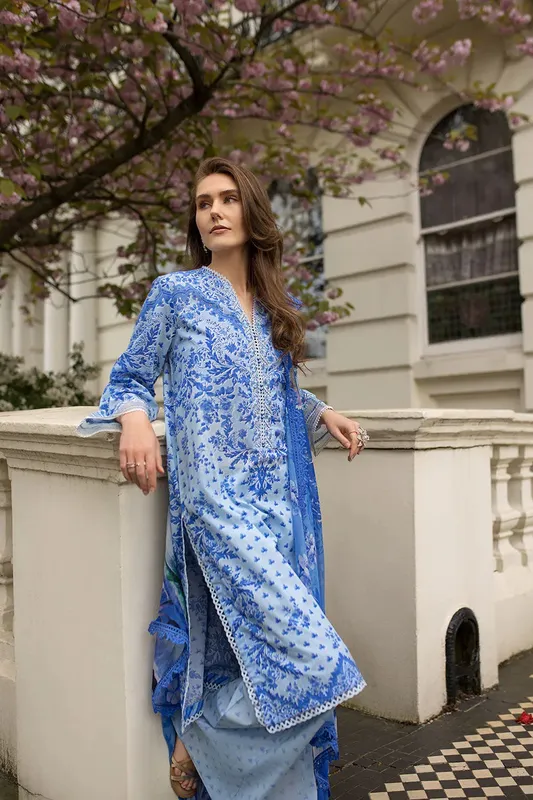 Sobia Nazir Basics 25 Sky Blue Chiffon – view 1 – Poshaq
