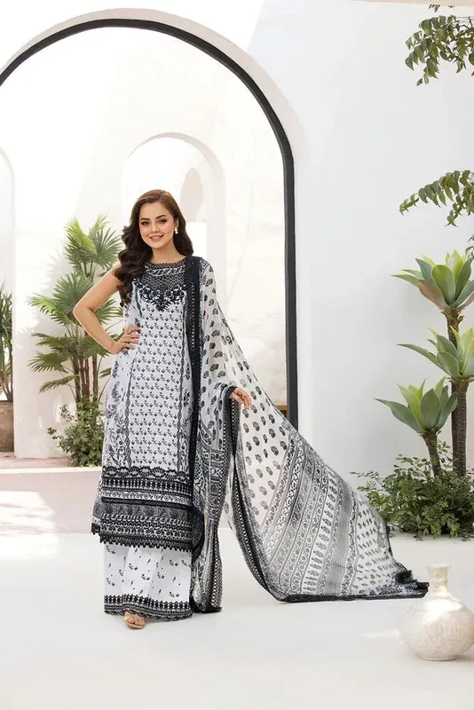 Sobia Nazir Vital Lawn 25 Off White Chiffon – view 1 – Poshaq