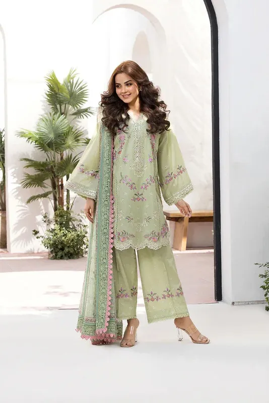 Sobia Nazir Vital Lawn 25 Mint Chiffon – view 1 – Poshaq