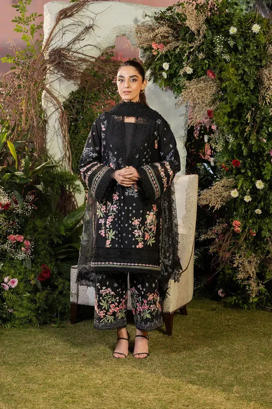 Sobia Nazir Luxury Lawn 25 Black Lawn – view 1 – Poshaq