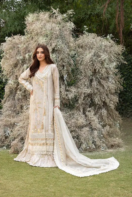Sobia Nazir Luxury Lawn 25 Beige Lawn – view 1 – Poshaq