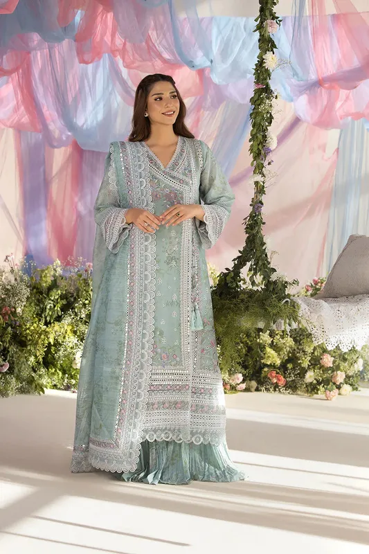 Sobia Nazir Luxury Lawn 25 Mint Green Lawn – view 1 – Poshaq
