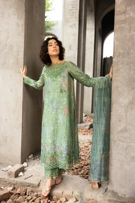 Sobia Nazir Fall Edit 24 Green Organza – view 1 – Poshaq