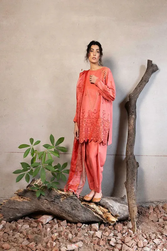 Sobia Nazir Fall Edit 24 Coral Organza – view 1 – Poshaq