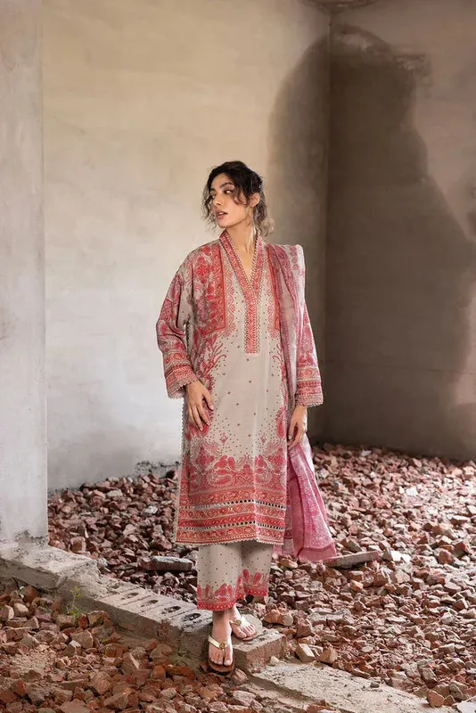Sobia Nazir Fall Edit 24 Beige Organza – view 1 – Poshaq