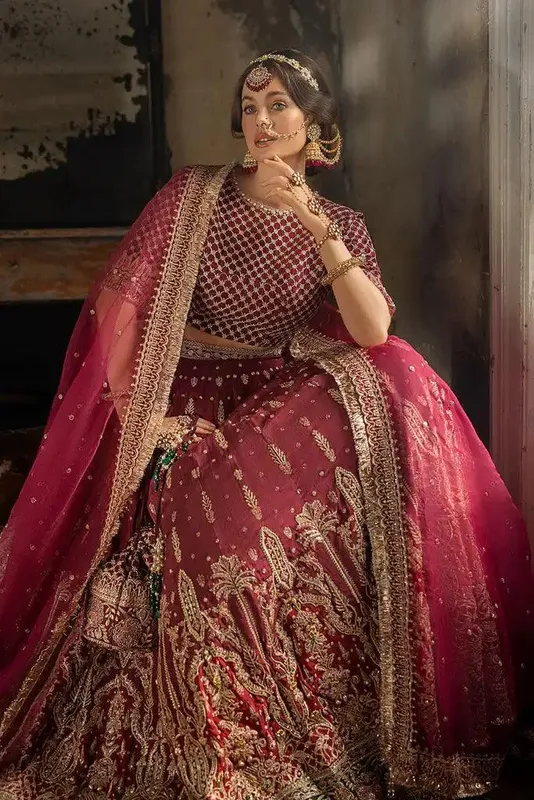 Sobia Nazir Nayab Festive Collection 2022 Red Raw Silk – view 1 – Poshaq