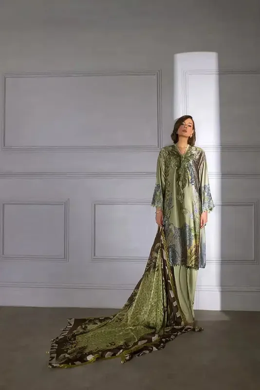 Sobia Nazir Silk Collection 23 Green Satin – view 1 – Poshaq
