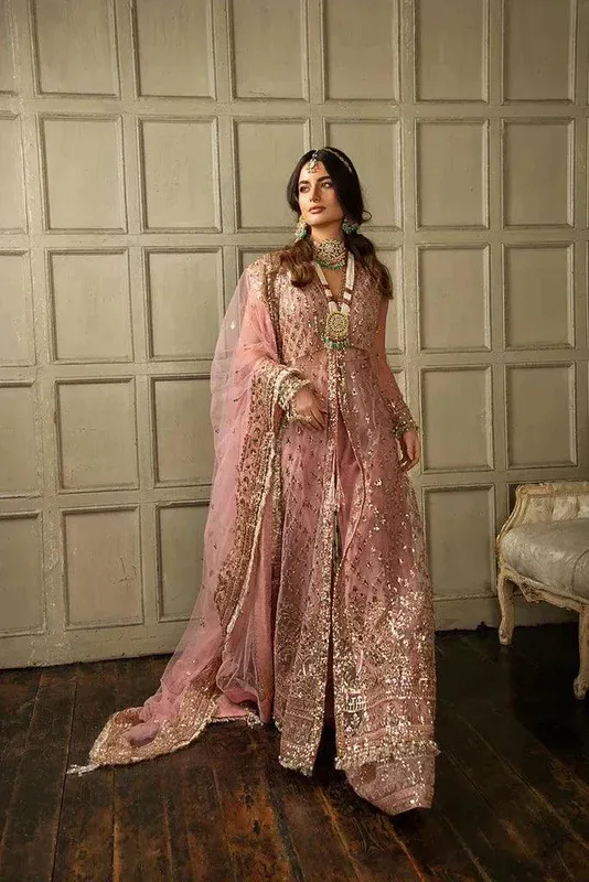 Sobia Nazir Nur Wedding Formals 23 Pink Net – view 1 – Poshaq