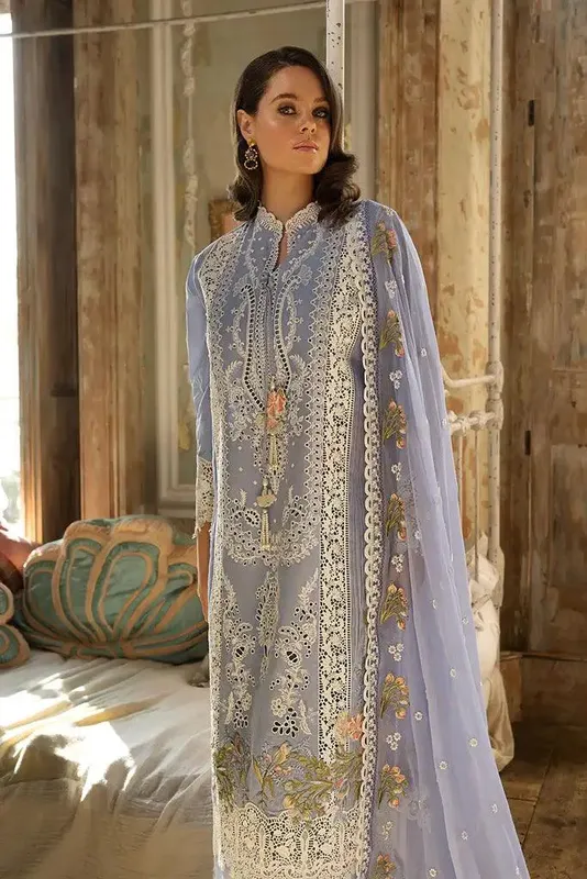Sobia Nazir Luxury Lawn 2023 Blue Chiffon – view 1 – Poshaq