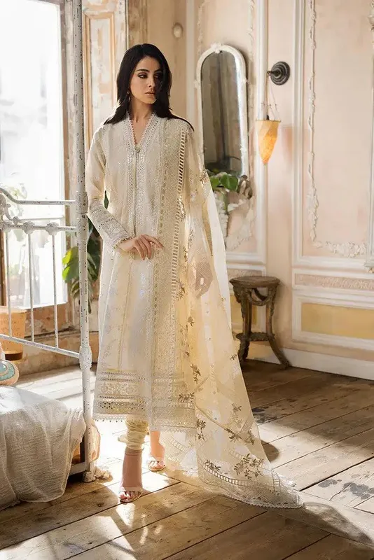 Sobia Nazir Luxury Lawn 2023 Cream Lawn – view 1 – Poshaq