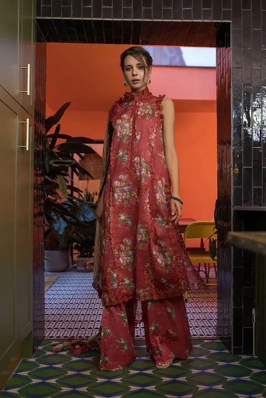 Sobia Nazir Summer Vital 24 Rust Chiffon – view 1 – Poshaq
