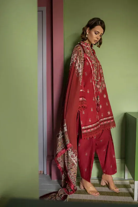 Sobia Nazir Summer Vital 24 Red Chiffon – view 1 – Poshaq