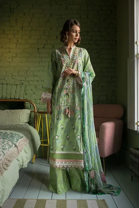 Sobia Nazir Summer Vital 24 Green Chiffon – view 1 – Poshaq