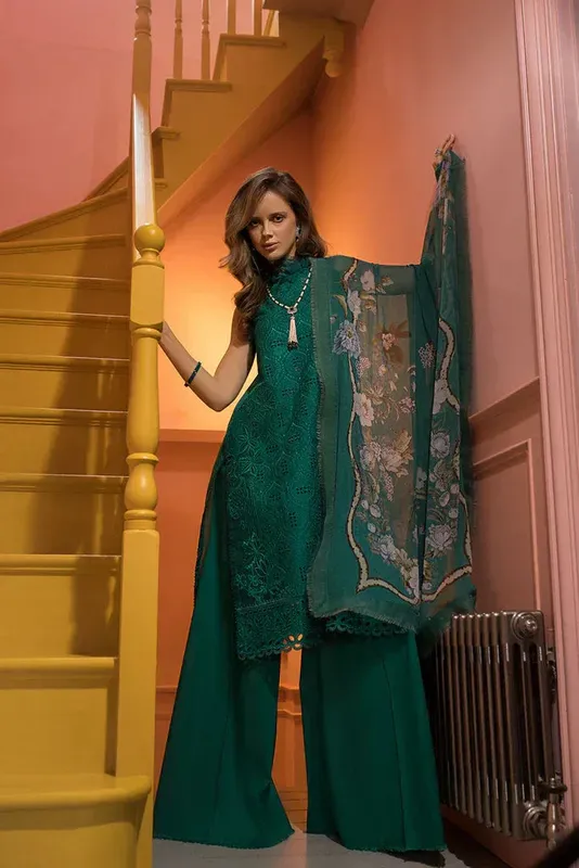 Sobia Nazir Summer Vital 24 Green Chiffon – view 1 – Poshaq