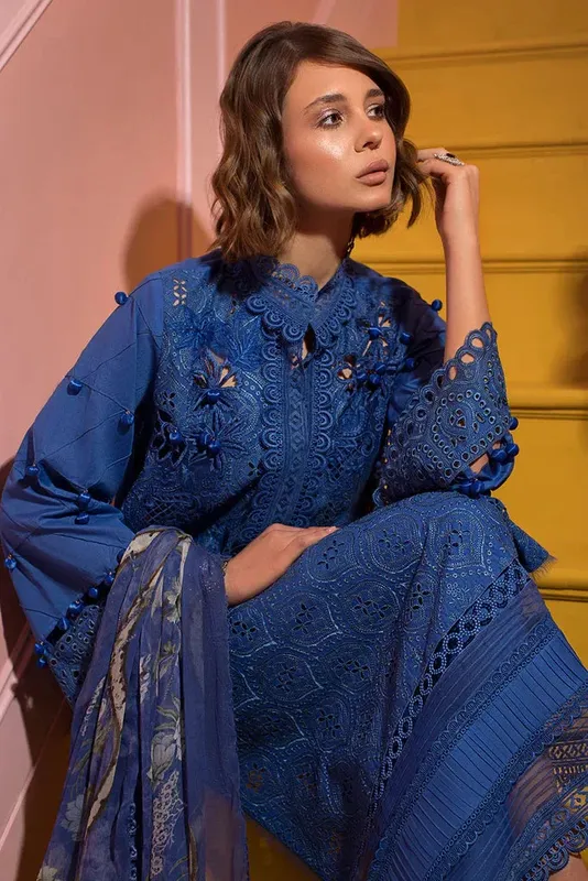 Sobia Nazir Summer Vital 24 Blue Chiffon – view 1 – Poshaq