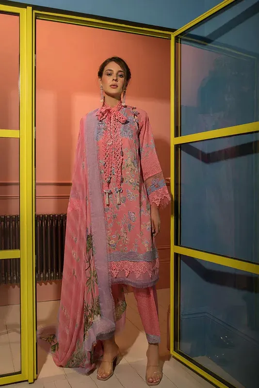 Sobia Nazir Summer Vital 24 Pink Chiffon – view 1 – Poshaq