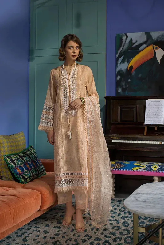 Sobia Nazir Summer Vital 24 Yellow Organza – view 1 – Poshaq