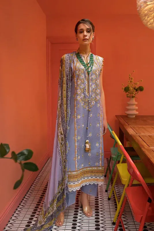 Sobia Nazir Summer Vital 24 Blue Chiffon – view 1 – Poshaq