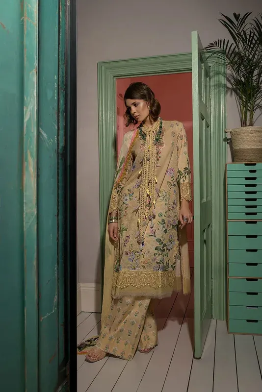 Sobia Nazir Summer Vital 24 Yellow Chiffon – view 1 – Poshaq