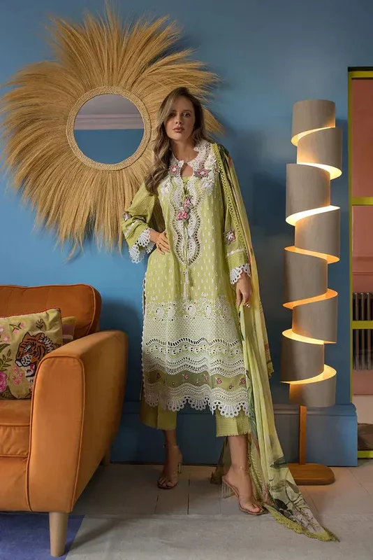 Sobia Nazir Summer Vital 24 Green Chiffon – view 1 – Poshaq