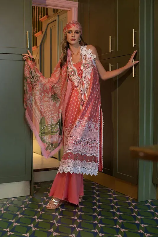 Sobia Nazir Summer Vital 24 Pink Chiffon – view 1 – Poshaq