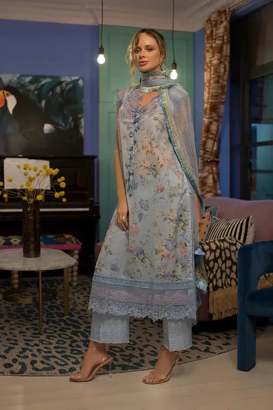 Sobia Nazir Summer Vital 24 Blue Chiffon – view 1 – Poshaq
