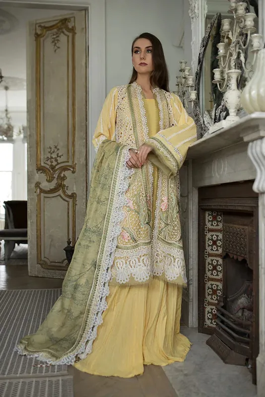 Sobia Nazir Luxury Lawn 24 Yellow Organza – view 1 – Poshaq