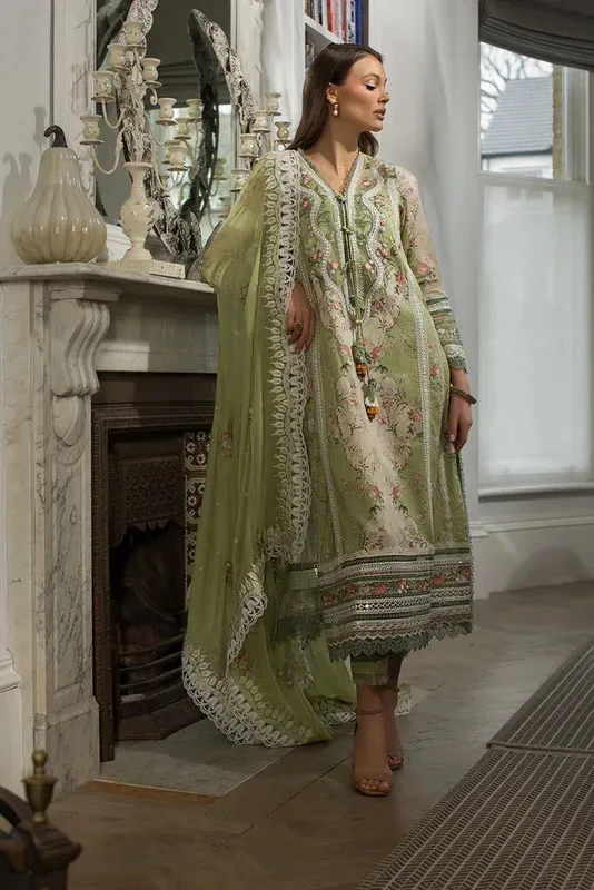 Sobia Nazir Luxury Lawn 24 Green Chiffon – view 1 – Poshaq